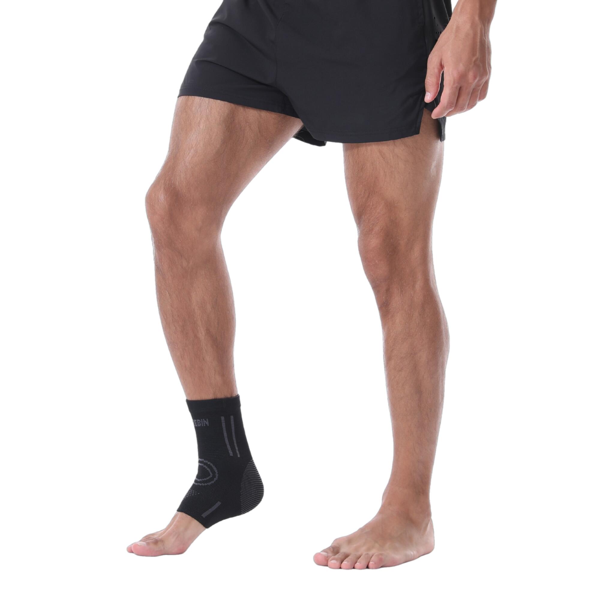 Enkelbrace – Ankle Sleeve – 3D Woven Compressie – Zwart/Grijs – Maat XL 4/7