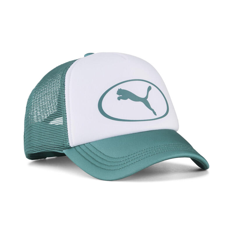 Șapcă alergare adulți trucker vizieră curbată Essentials Trucker, turcoaz și alb
