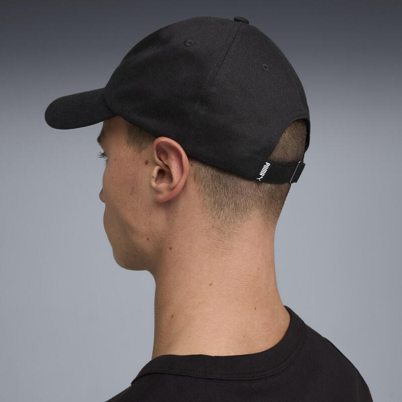 Șapcă alergare adulți logo brodat Essentials Script Dad Cap, negru PUMA