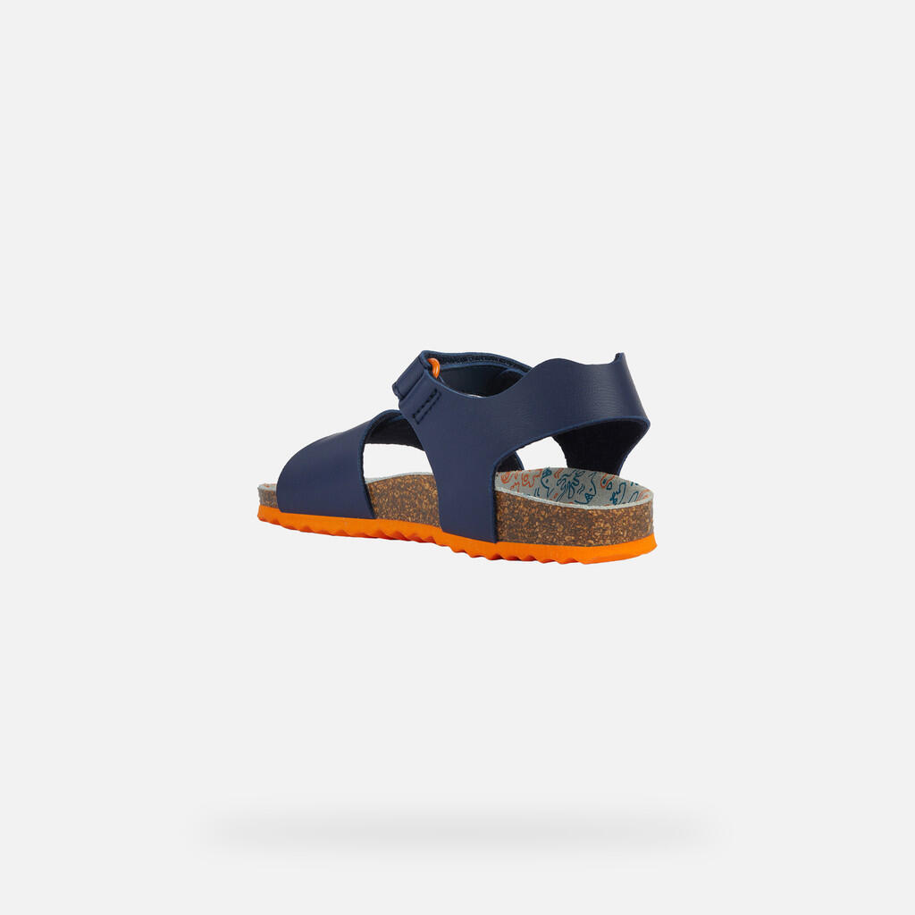 Sandales Garçon J GHITA BOY Bleu Marine/Orange Foncé 4/7