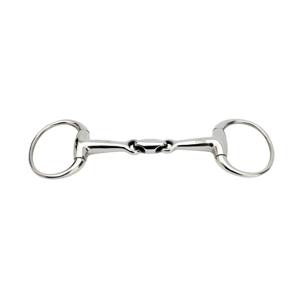 Double jointed stainless steel 2-ring bit for horse HORKA