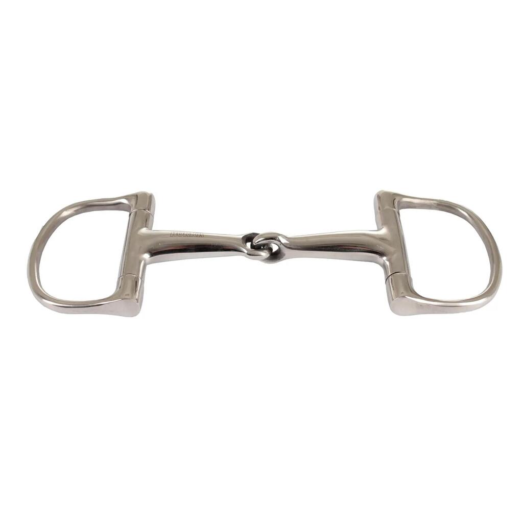 D-ring snaffle bit for horse with stainless steel jointed mouthpiece HORKA