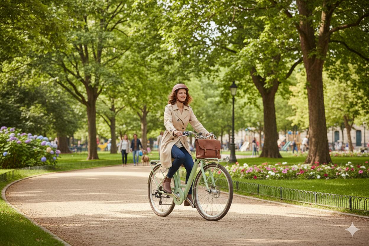 BICICLETA ELÉCTRICA i1 TRK 28 ARIS LADY VERDE 3/4