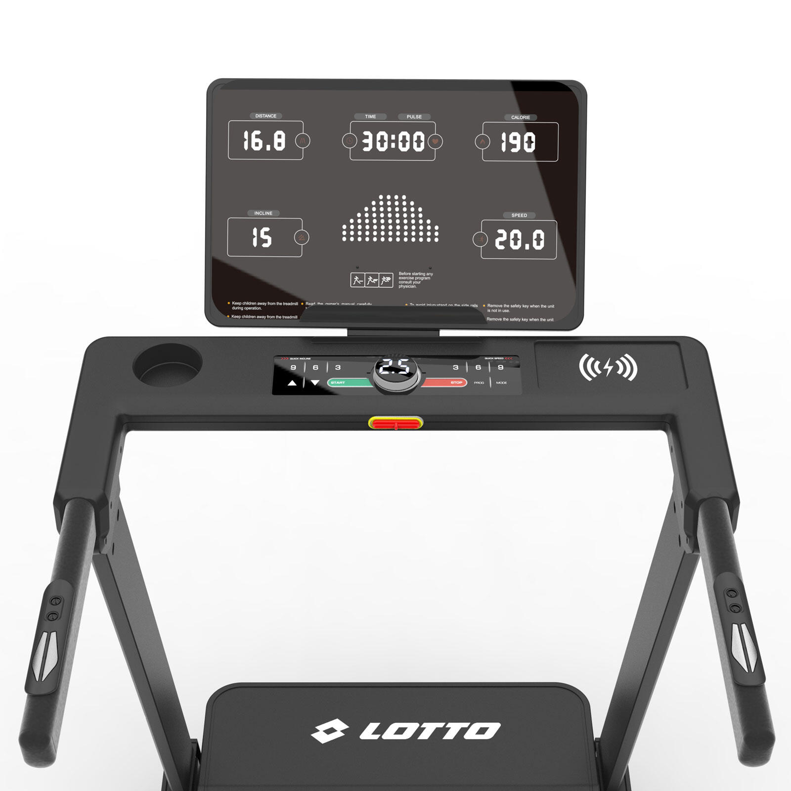 Tapis roulant elettrico Lotto Perform M500 3,75 HP 16 km/h 130x42 cm, pieghevole 2/7