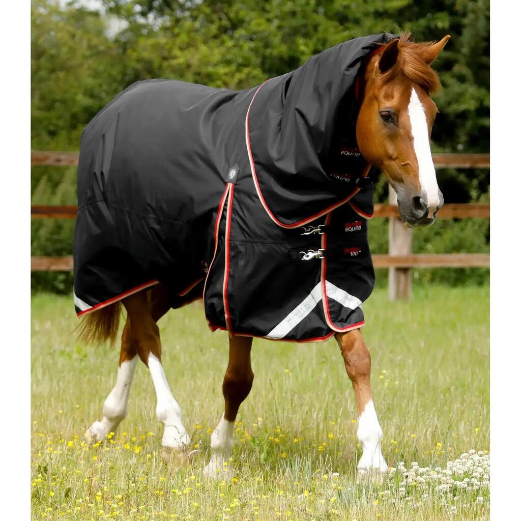 Waterproof outdoor horse blanket with neck cover Premier Equine Buster 100 g