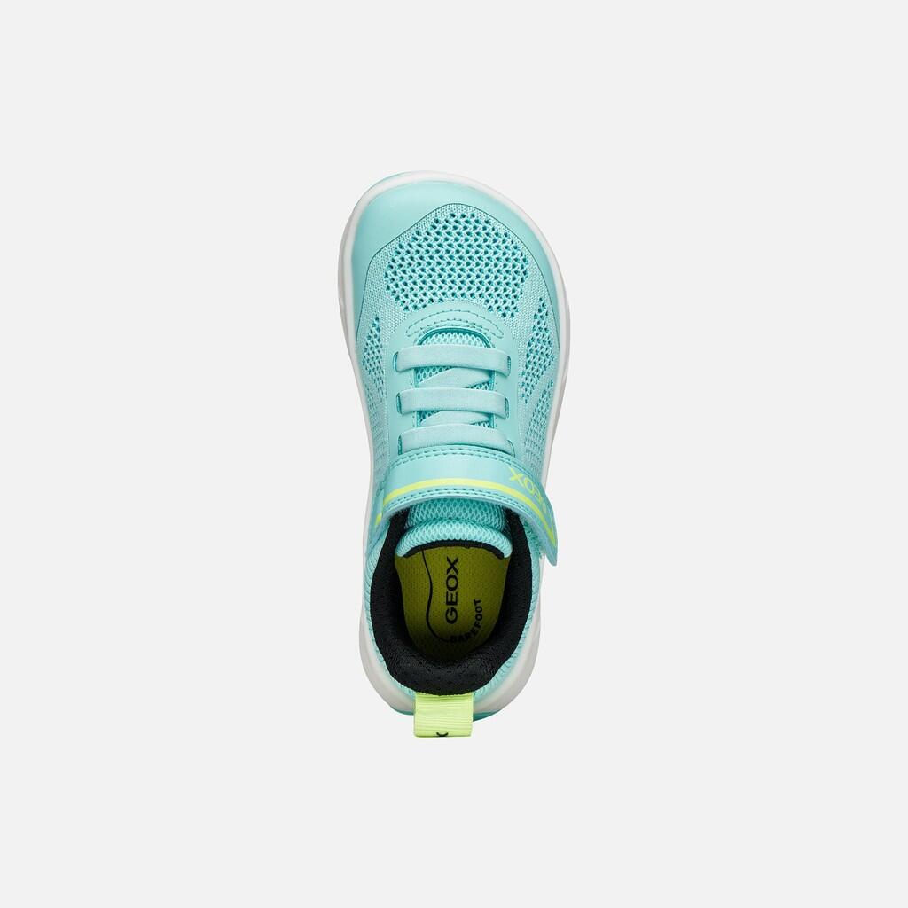 Baskets Fille J FOOT-RUN GIRL Bleu Eau/Vert Acidulé 6/7