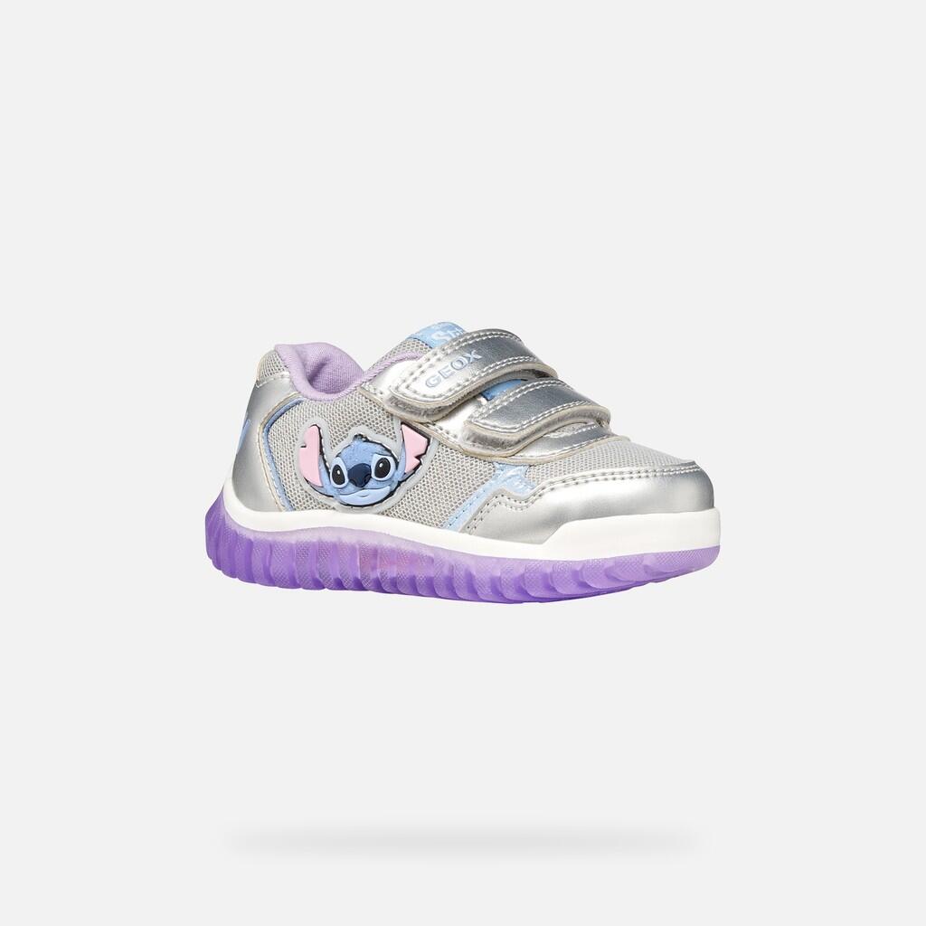 Baskets Bébé Fille LIGHTYLOO BABY GIRL Argent/Lilas 3/7