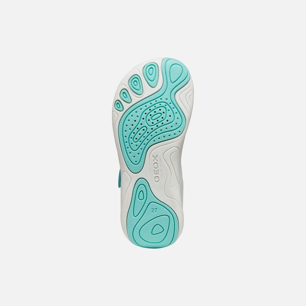 Baskets Fille J FOOT-RUN GIRL Bleu Eau/Vert Acidulé 7/7