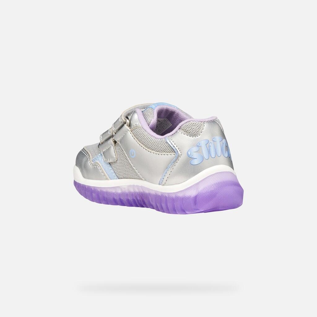 Baskets Bébé Fille LIGHTYLOO BABY GIRL Argent/Lilas 4/7