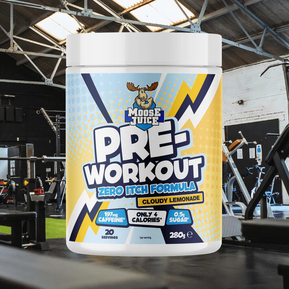 Muscle Moose Pre-Workout Zero Itch Formula (20 Serv) Cloudy Lemonade 2/3