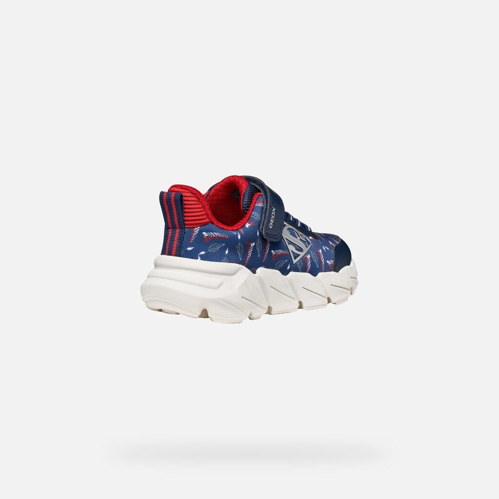 Baskets Garçon J FLEXYPER FAST BOY Bleu Marine/Rouge Foncé 6/7