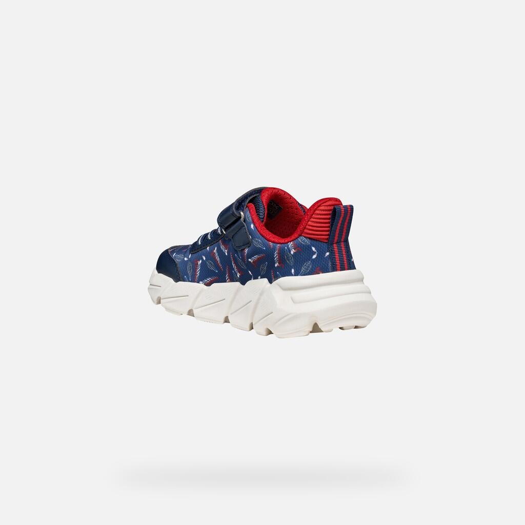 Baskets Garçon J FLEXYPER FAST BOY Bleu Marine/Rouge Foncé 5/7