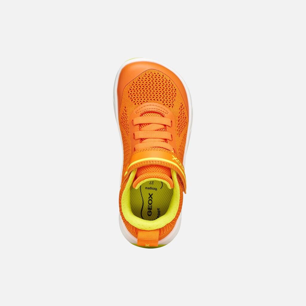 Baskets Garçon J FOOT-RUN BOY Orange/Citron Vert 6/7