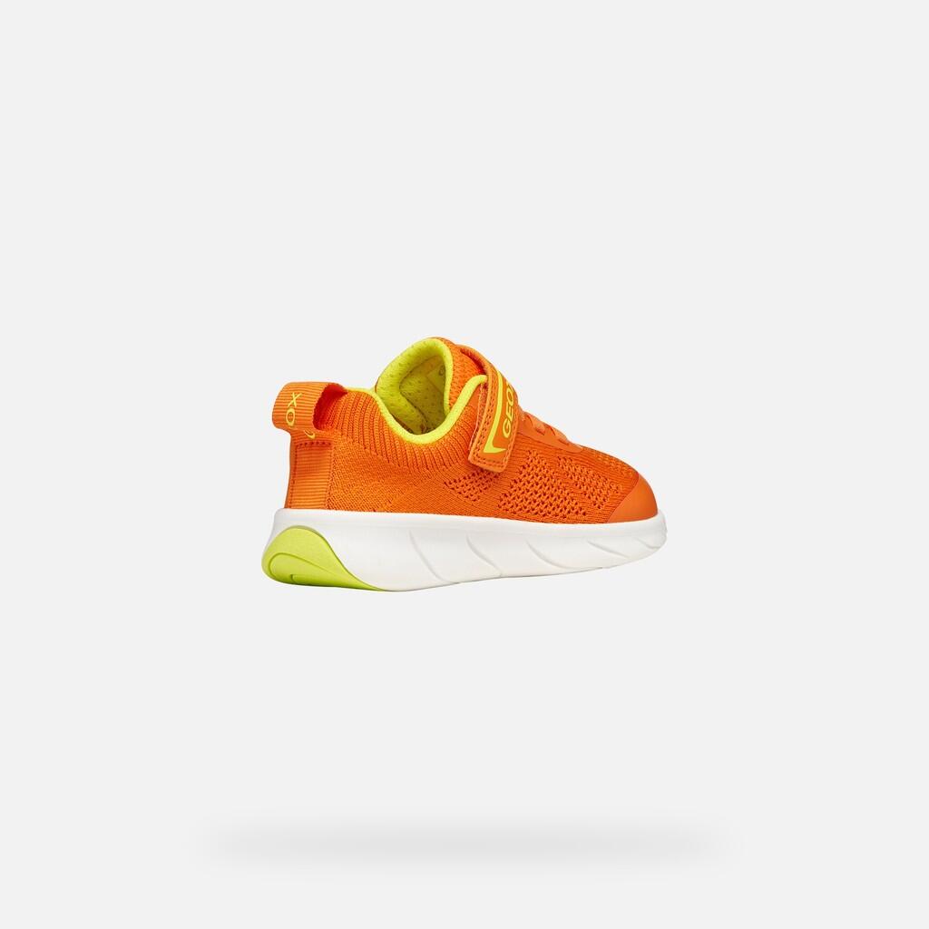 Baskets Garçon J FOOT-RUN BOY Orange/Citron Vert 5/7