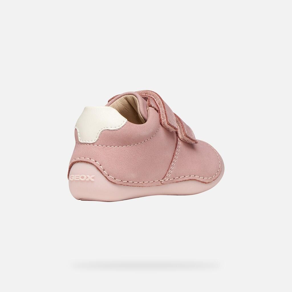 Premiers Pas Bébé Fille B TUTIM Vieux Rose/Blanc Cassé 6/7