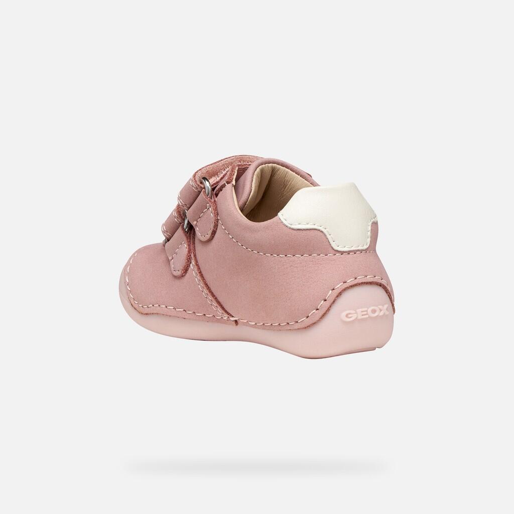 Premiers Pas Bébé Fille B TUTIM Vieux Rose/Blanc Cassé 5/7