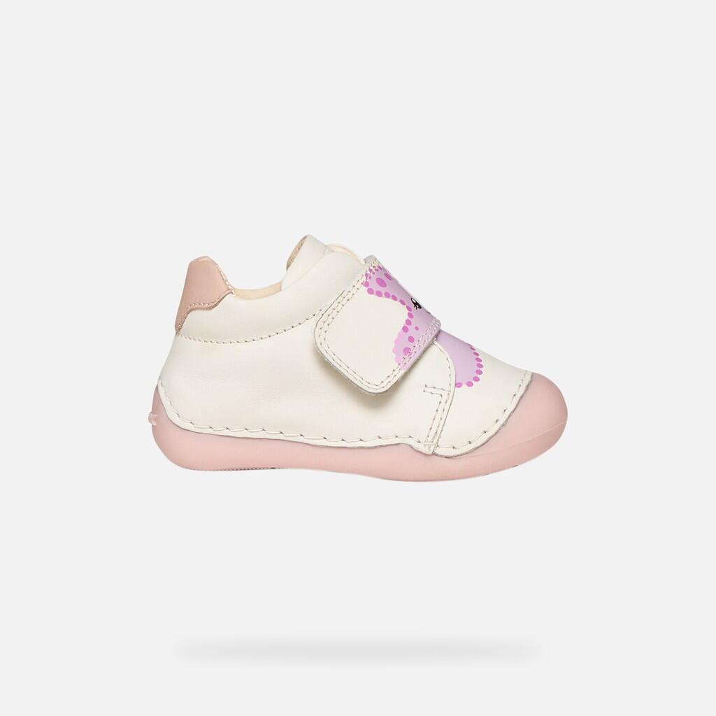 Premiers Pas Bébé Fille B TUTIM Blanc/Rose 2/7
