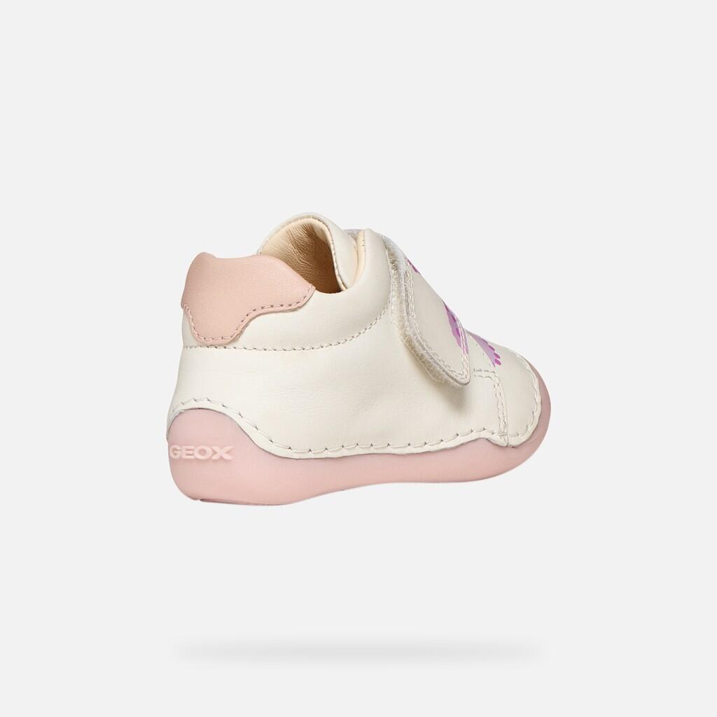 Premiers Pas Bébé Fille B TUTIM Blanc/Rose 6/7