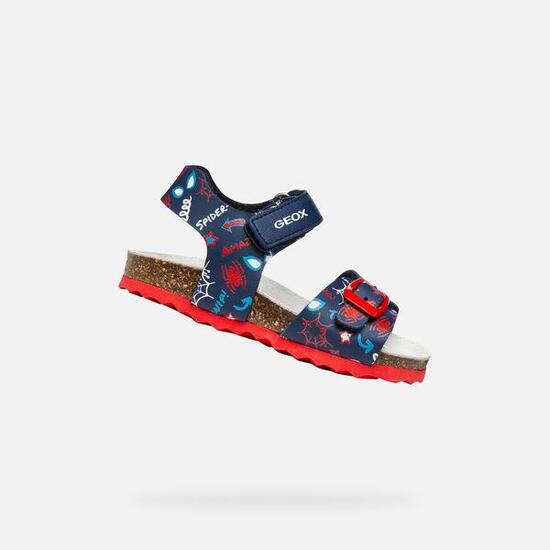 Sandales Bébé Garçon SANDAL CHALKI TODDLER BOY Bleu Marine/Rouge