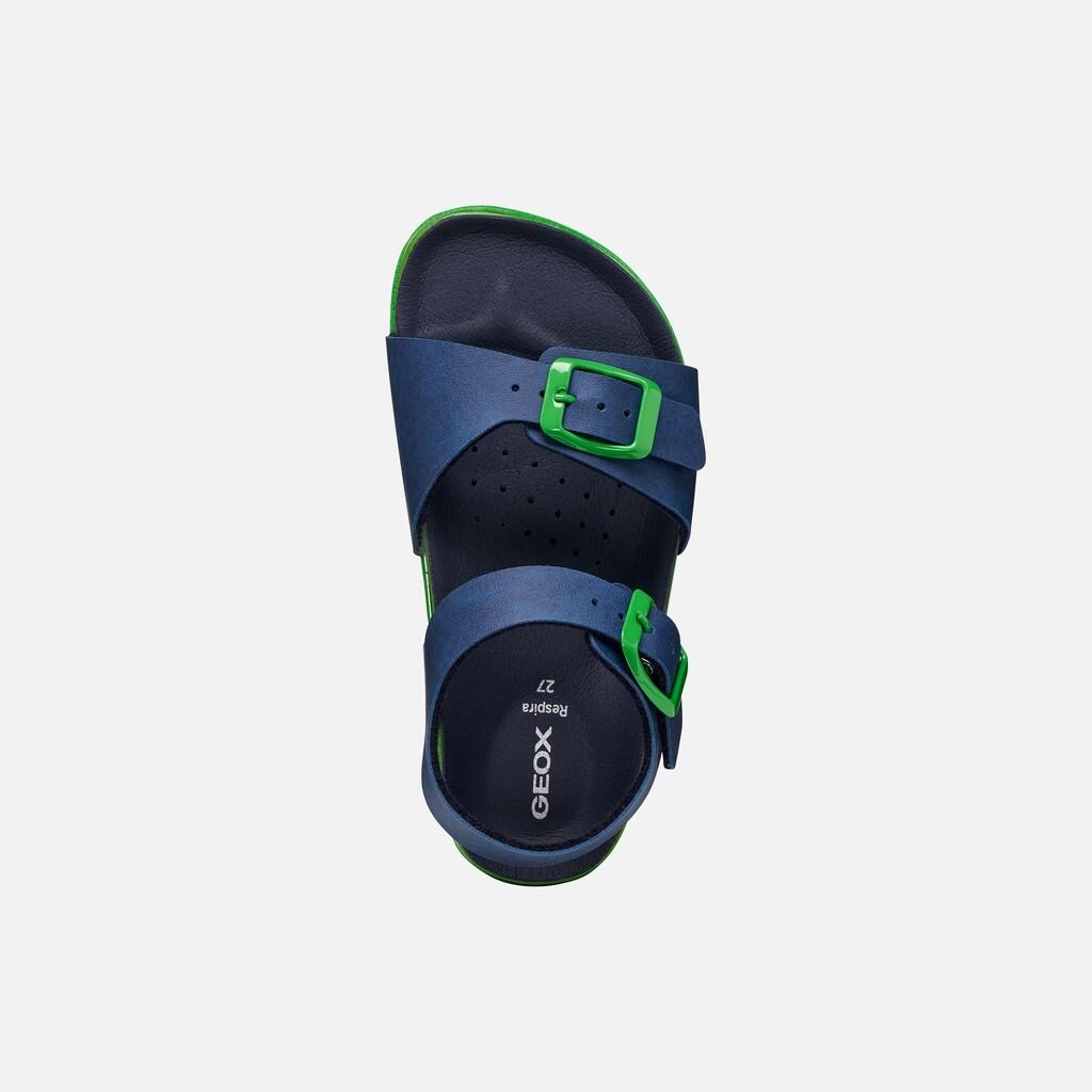 Sandales Garçon GHITA BOY Bleu Aviateur/Vert 7/7