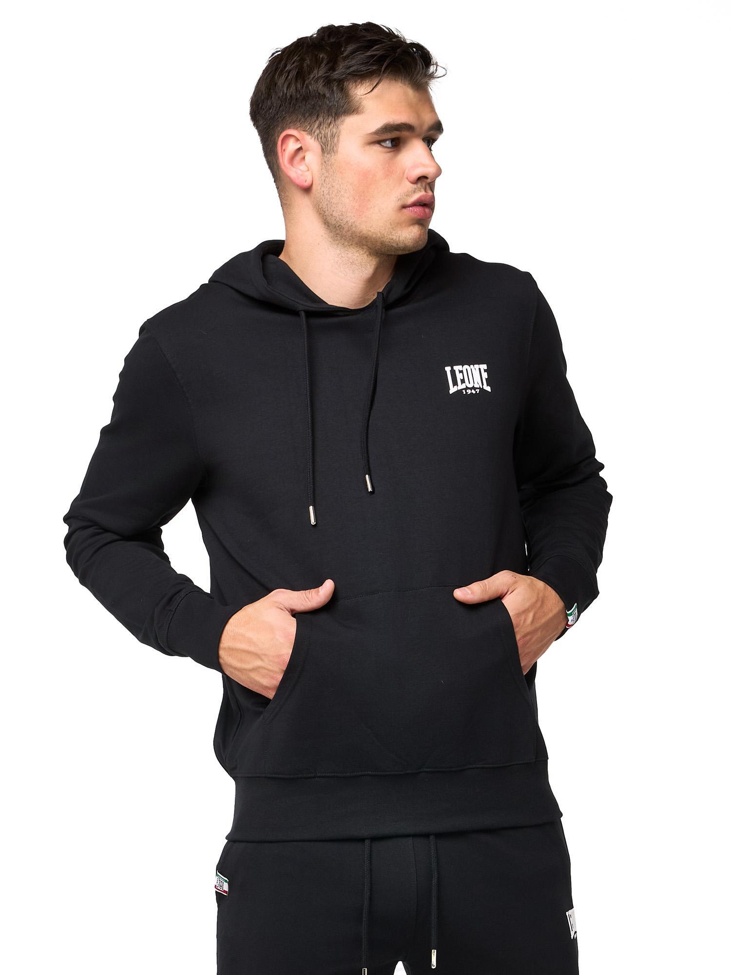 Felpa pull on da uomo con cappuccio Leone Basic 3/8