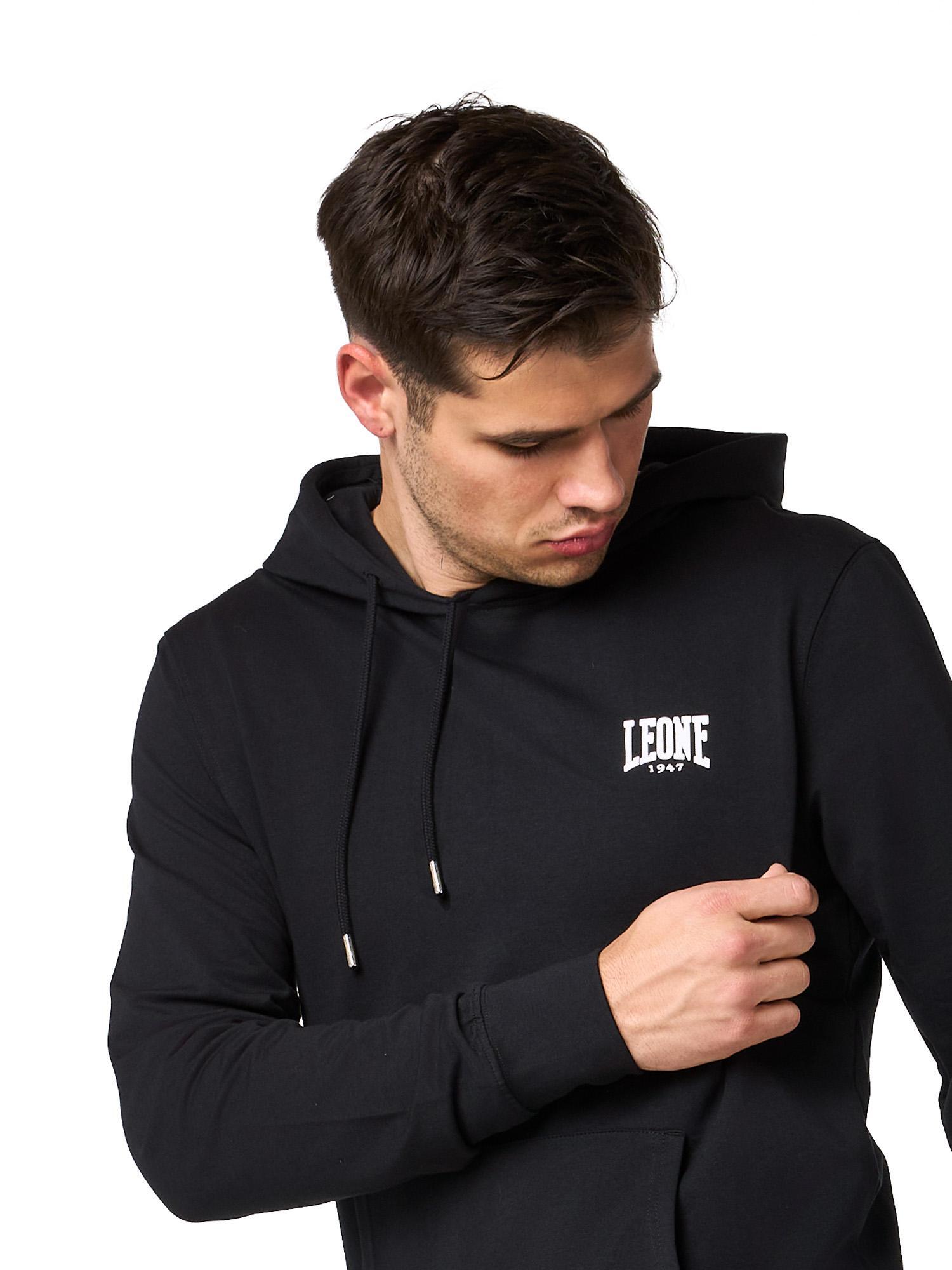Felpa pull on da uomo con cappuccio Leone Basic 5/8