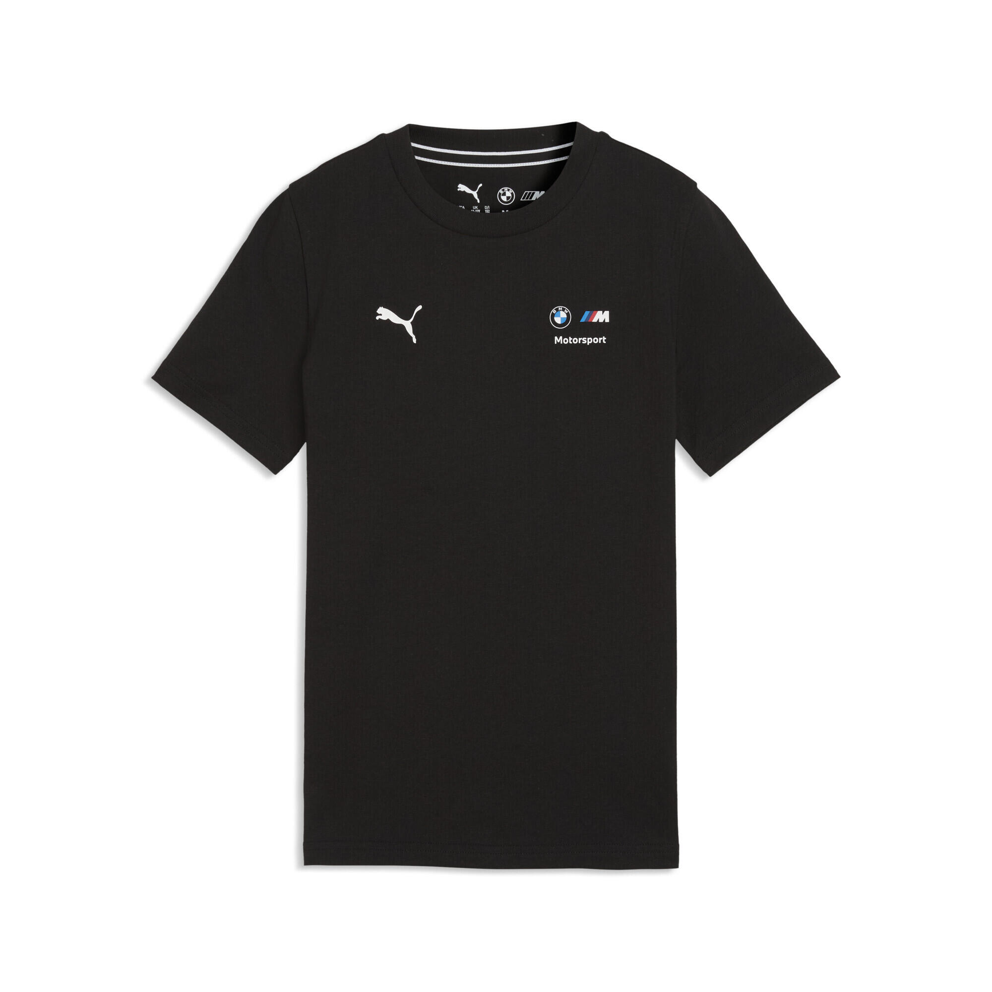 Tricou copii mânecă scurtă, imprimeu logo M Motorsport Essentials, alb PUMA