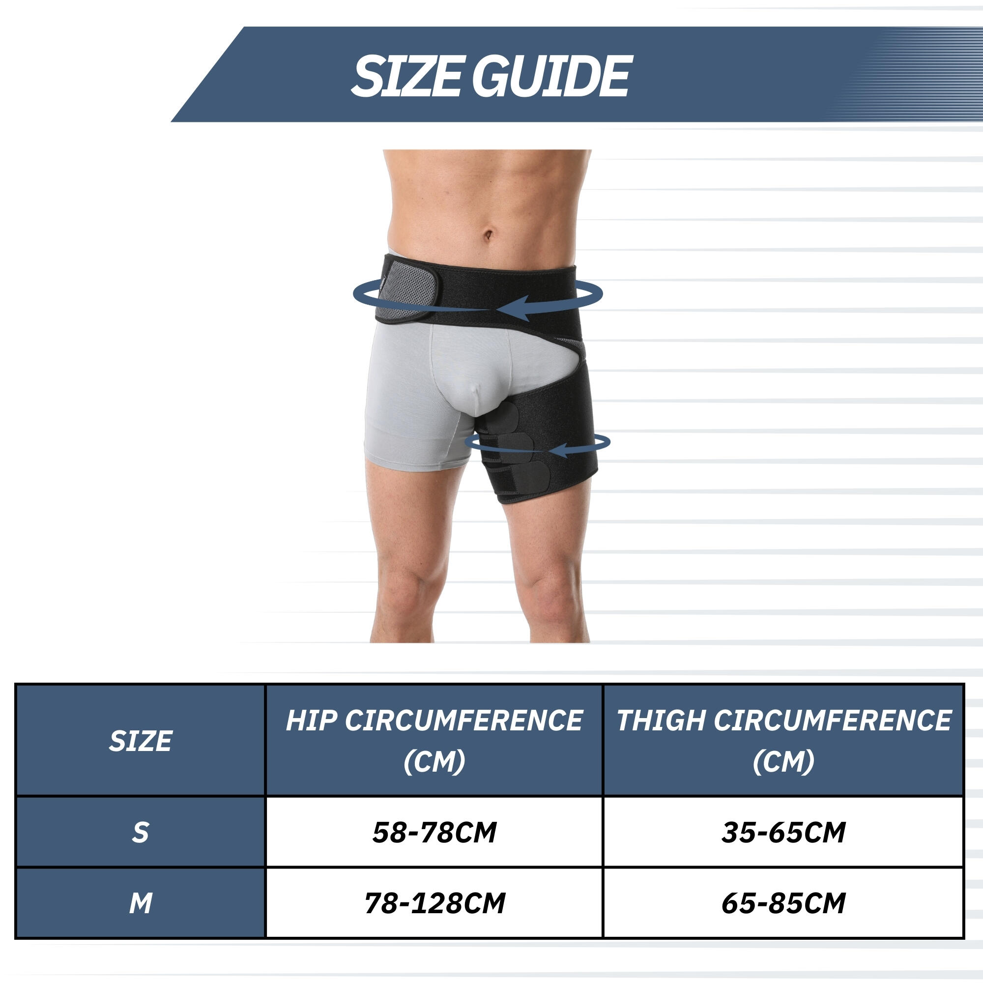 Heupbrace réglable – Compression hanche & aine – Noir – Taille S 7/7