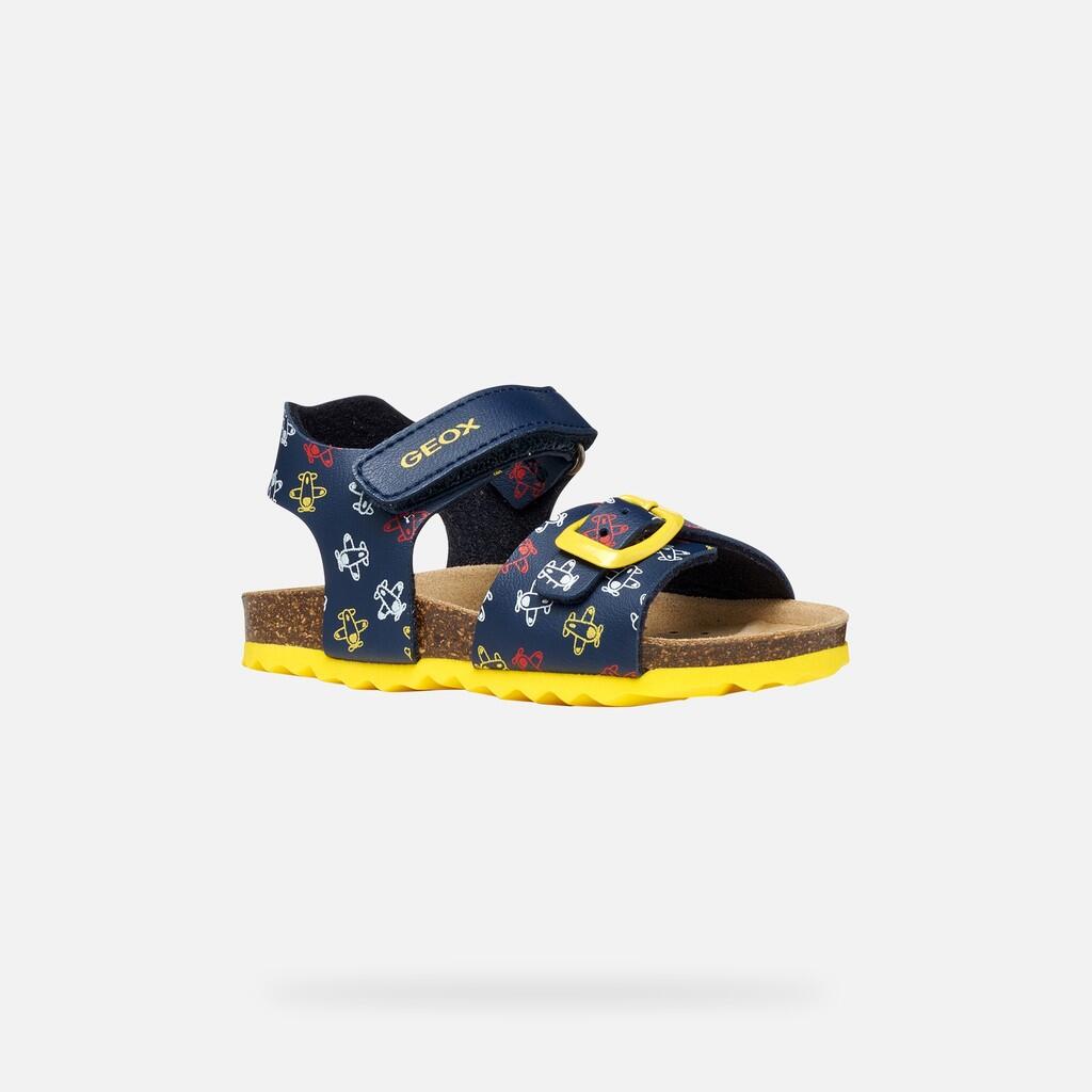 Sandales Bébé Garçon B SANDAL CHALKI BOY Bleu Marine/Jaune 4/7