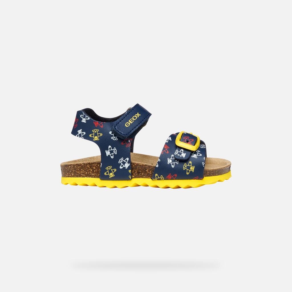 Sandales Bébé Garçon B SANDAL CHALKI BOY Bleu Marine/Jaune 2/7