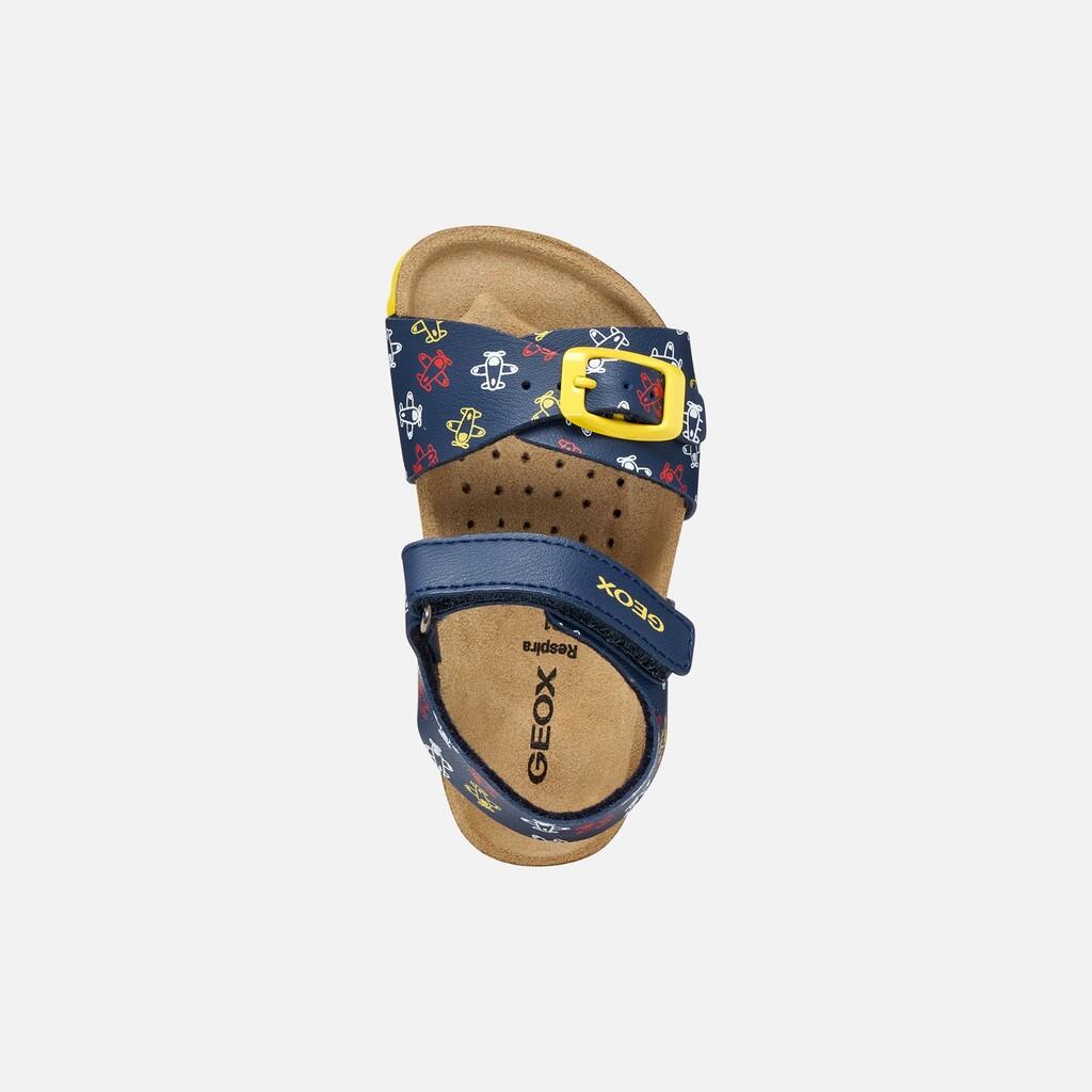 Sandales Bébé Garçon B SANDAL CHALKI BOY Bleu Marine/Jaune 7/7