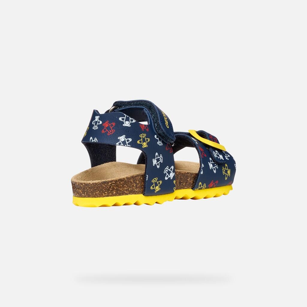 Sandales Bébé Garçon B SANDAL CHALKI BOY Bleu Marine/Jaune 6/7
