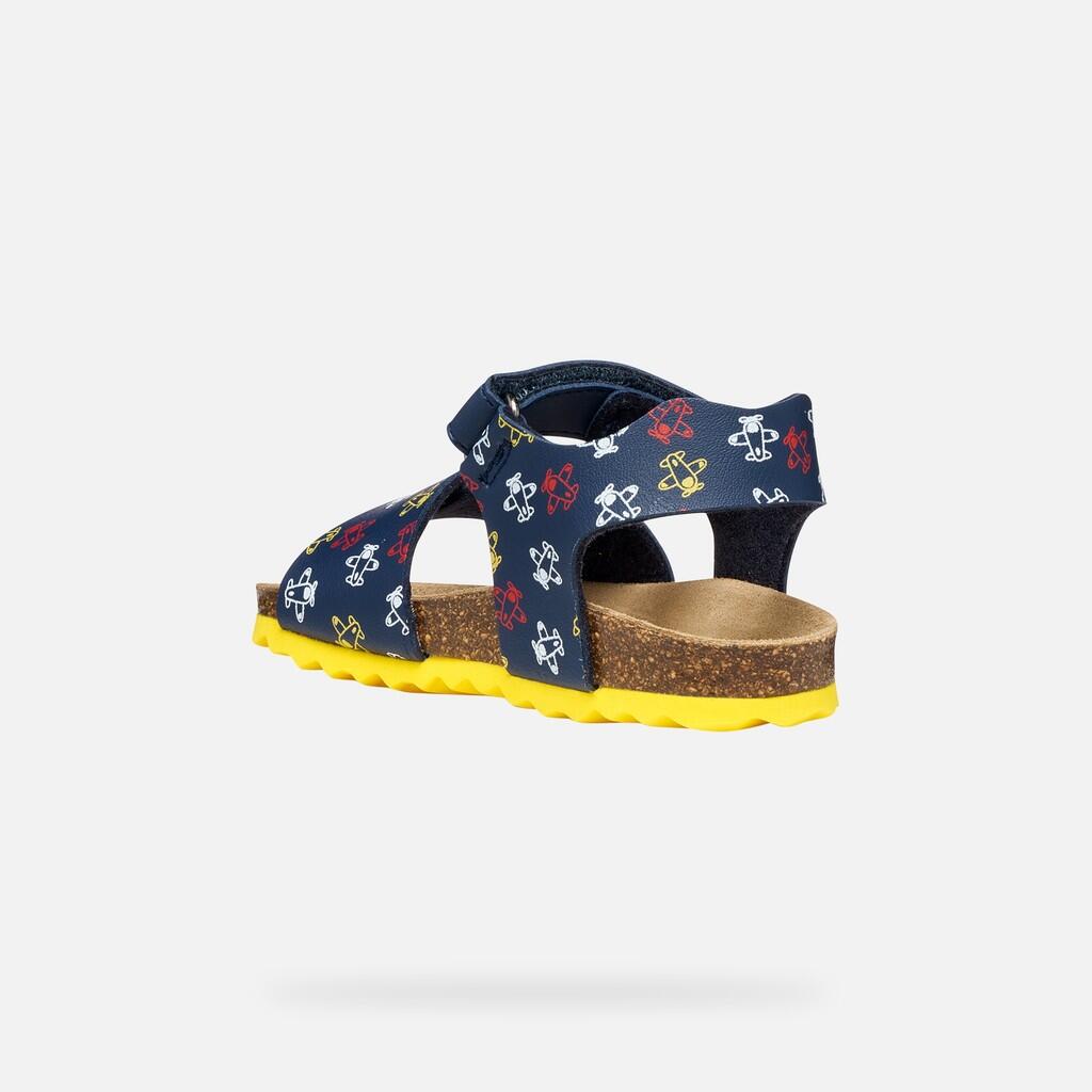 Sandales Bébé Garçon B SANDAL CHALKI BOY Bleu Marine/Jaune 5/7