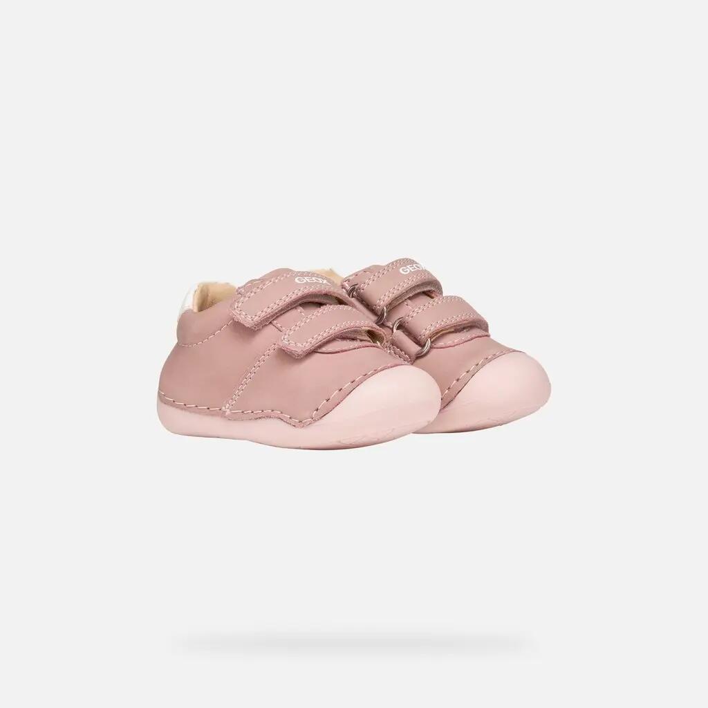 Premiers Pas Bébé Fille B TUTIM Vieux Rose/Blanc Cassé 3/7