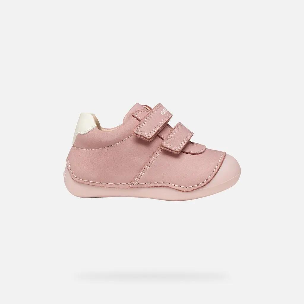 Premiers Pas Bébé Fille B TUTIM Vieux Rose/Blanc Cassé 2/7