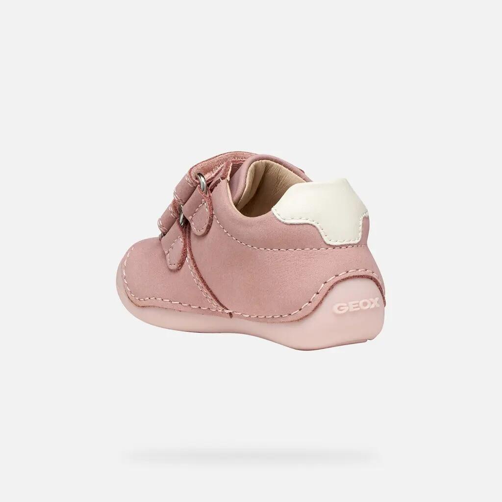 Premiers Pas Bébé Fille B TUTIM Vieux Rose/Blanc Cassé 5/7