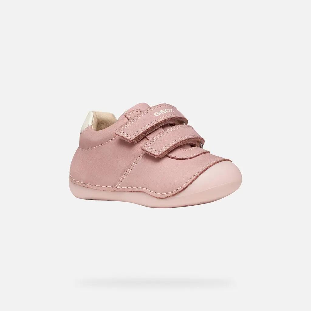 Premiers Pas Bébé Fille B TUTIM Vieux Rose/Blanc Cassé 4/7
