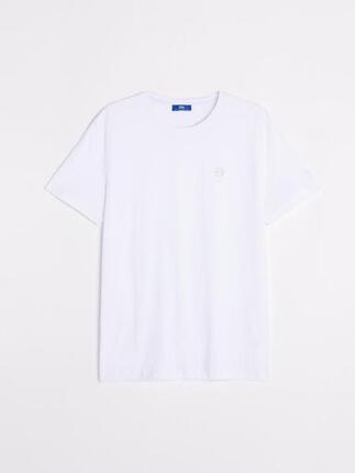 T-shirt homme PIERETEE manches courtes blanc, col rond, 60% coton 40% polyester