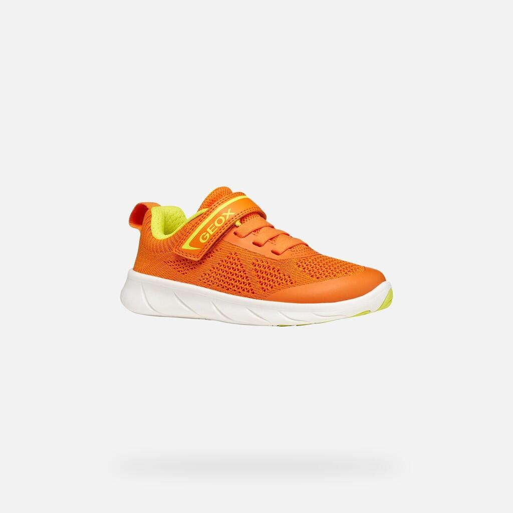 Baskets Garçon J FOOT-RUN BOY Orange/Citron Vert 3/7
