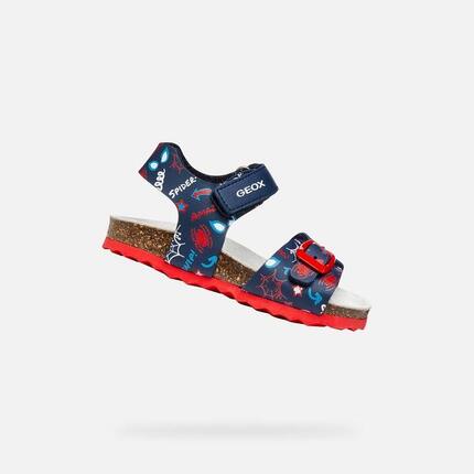 Sandales Bébé Garçon SANDAL CHALKI TODDLER BOY Bleu Marine/Rouge