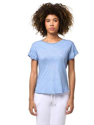 Leone 1947 apparel t-shirt met tie-dye ruches. frisse en levendige look.