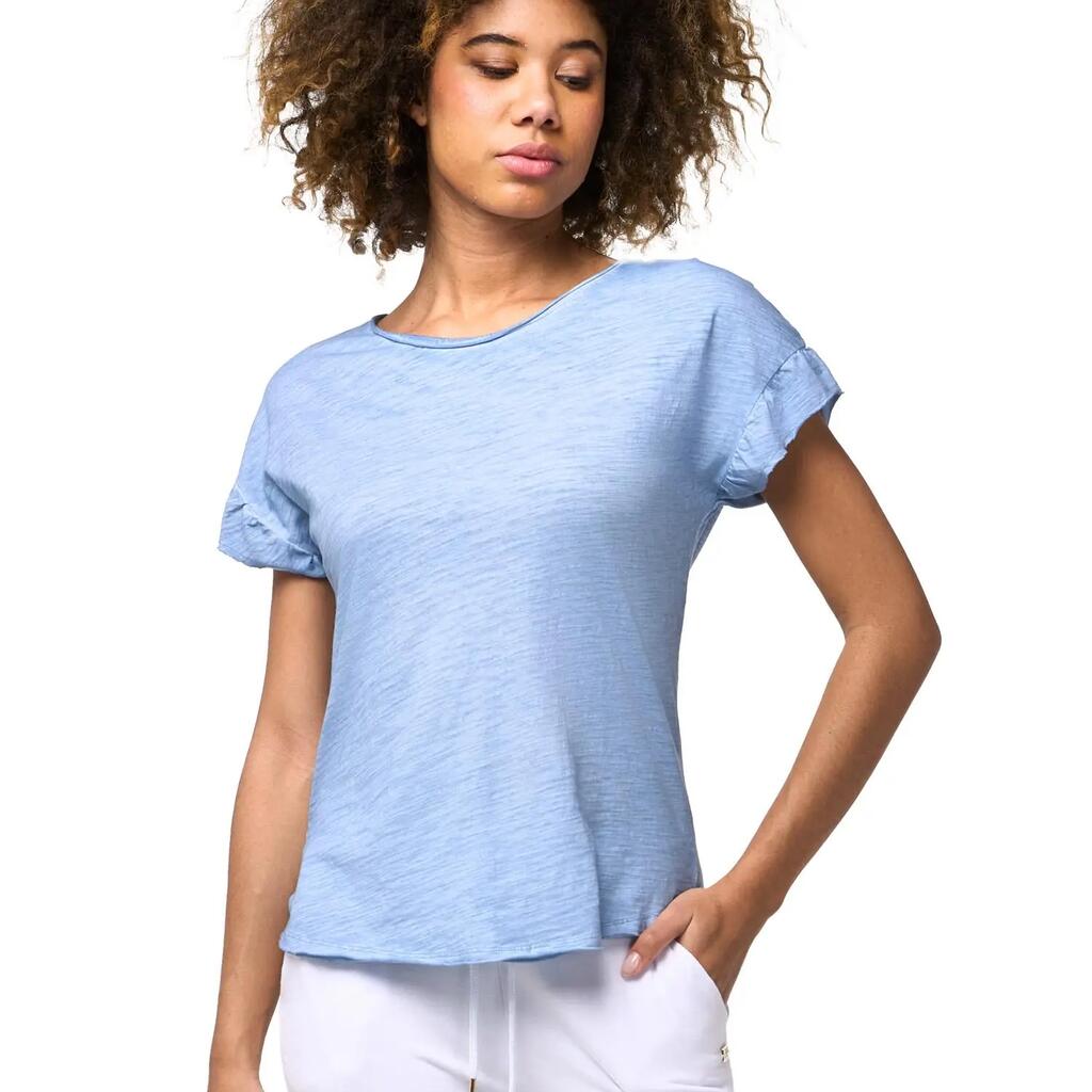 Leone 1947 Apparel T-shirt with tie-dye ruffles. Fresh and vibrant look.