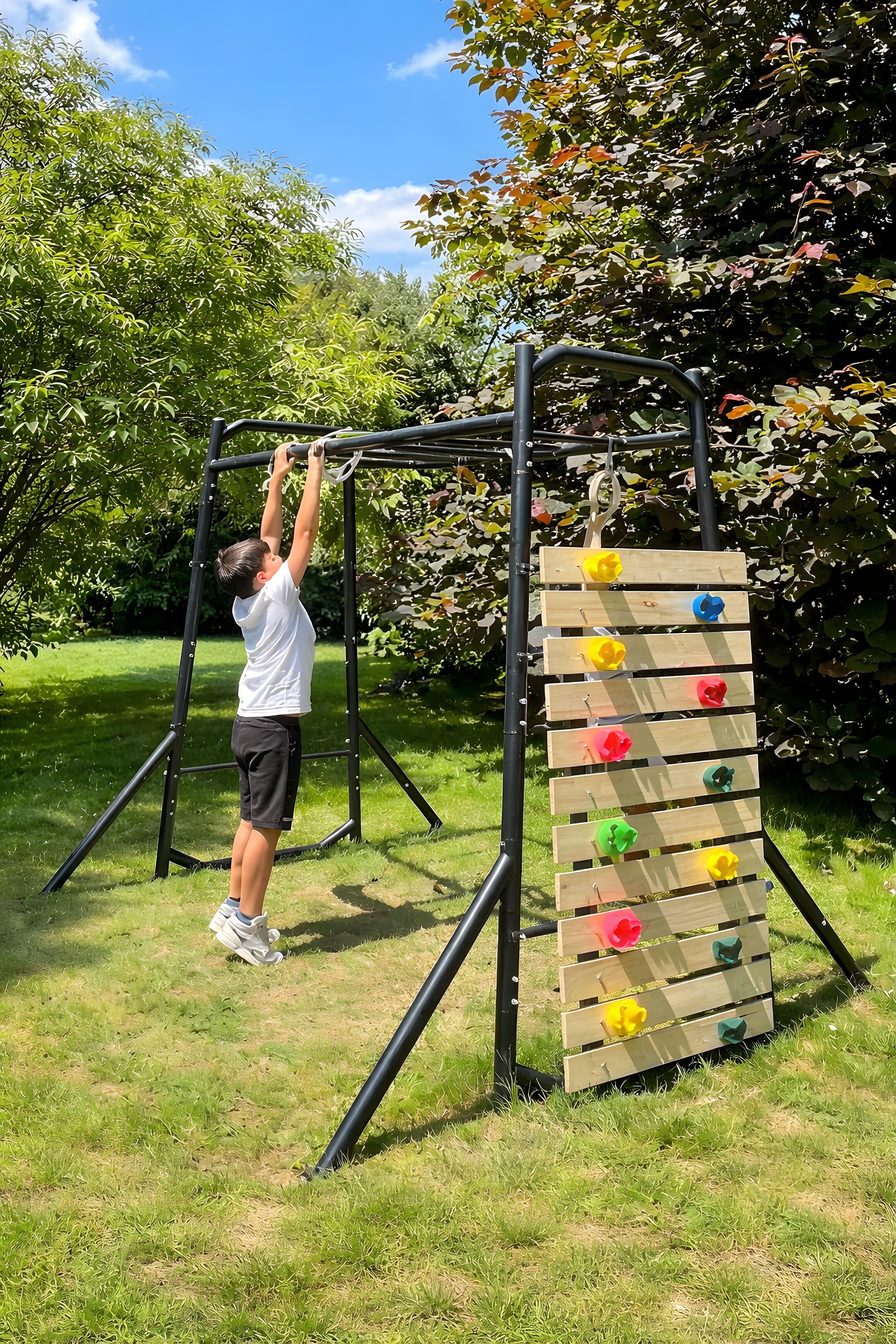 Outdoor Klettergerüst Für Den Garten Mit Kletterwand 5/7