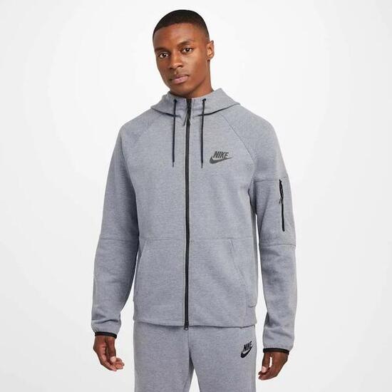 Felpa con cappuccio full zip uomo ( fleece) nike grigio