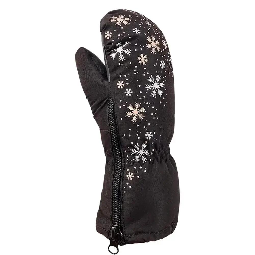 Cairn Colomby Girls' Patterned Black Ski Mittens