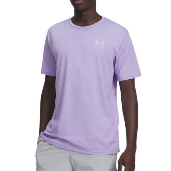 T-shirt Under Armour Uomo Viola con Logo sul Petto