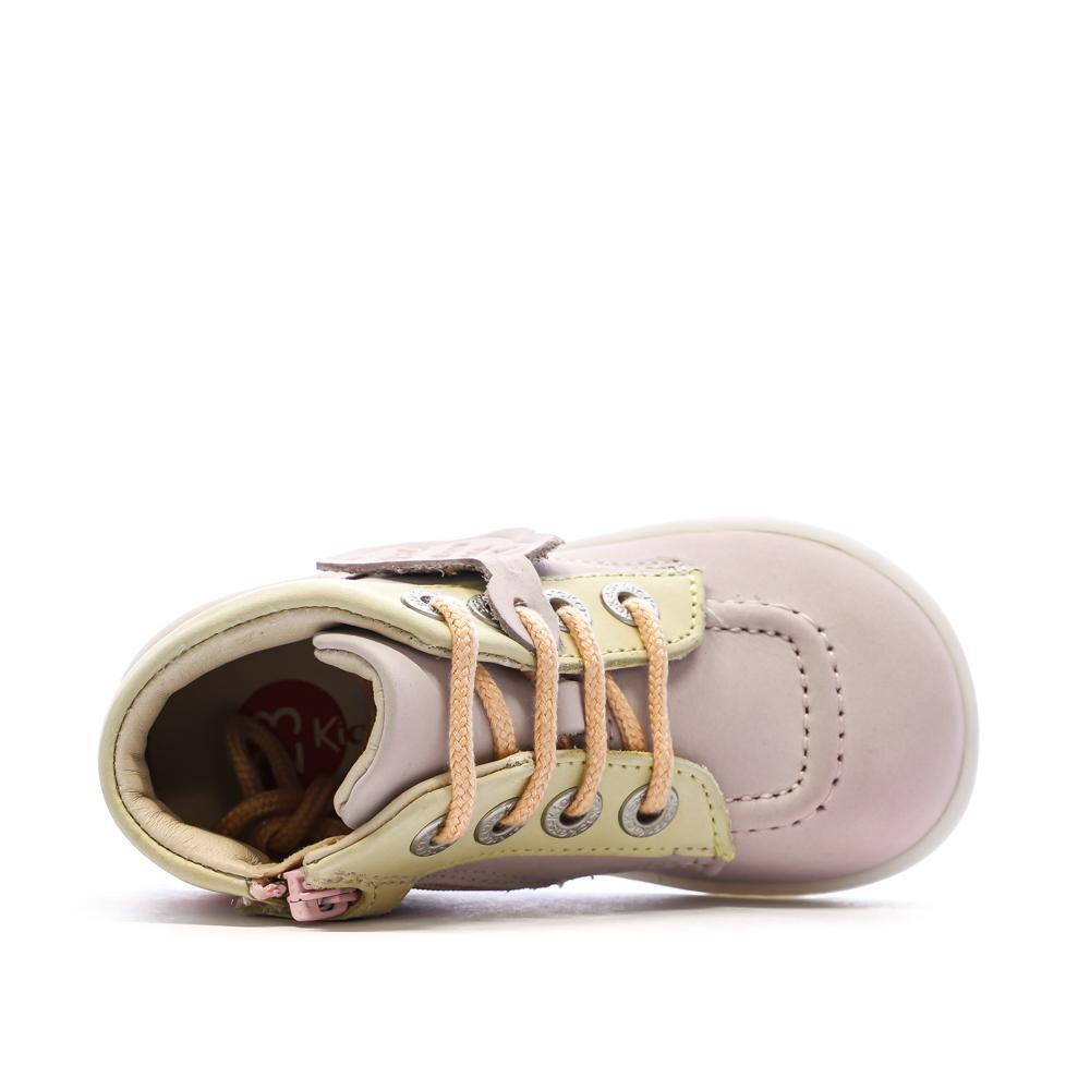 Baskets Rose Fille Kickers Kickiconic 4/7