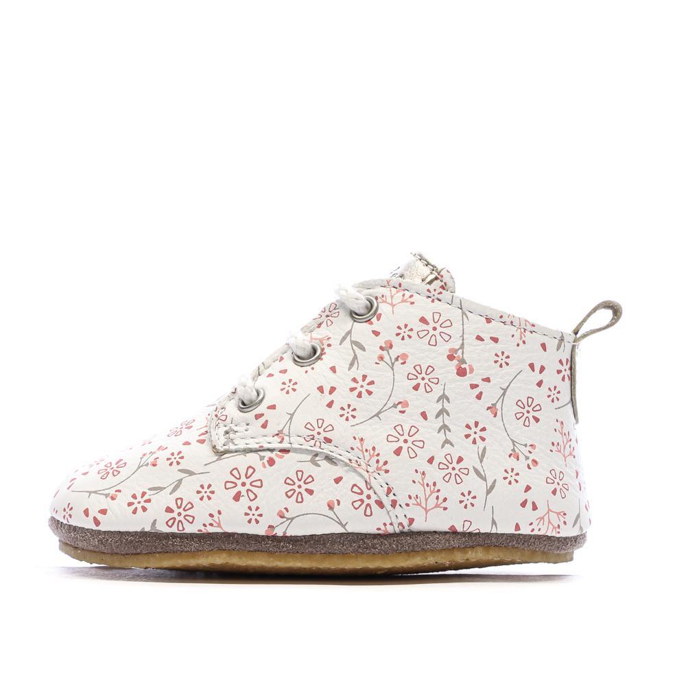 Girls' White Floral Slippers - Aster Layas