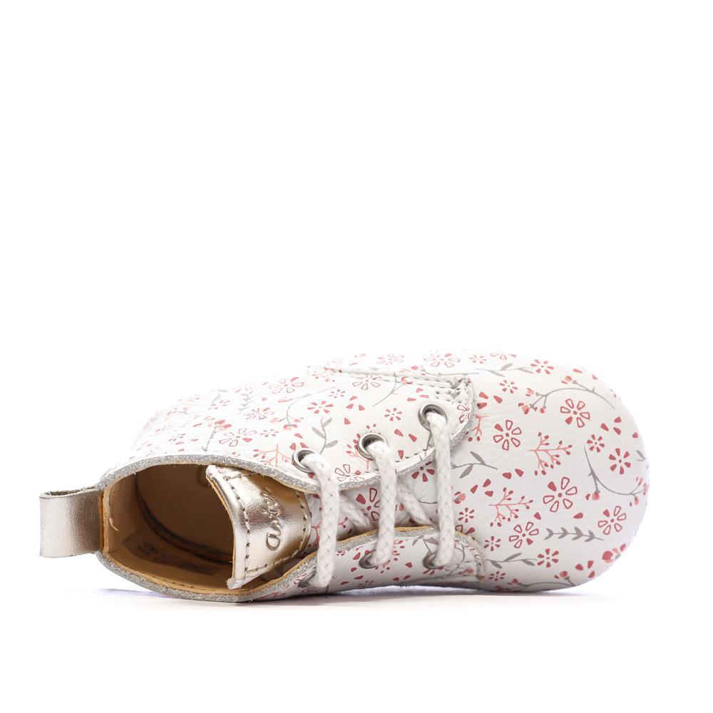 Chaussons Blanc à Fleurs Fille Aster Layas 4/7