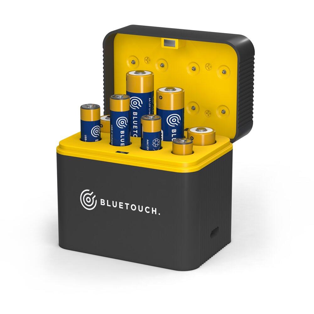 BLUETOUCH Nabíječka pro USB-C nabíjecí baterie AA/AAA + 4x AA a 4x AAA